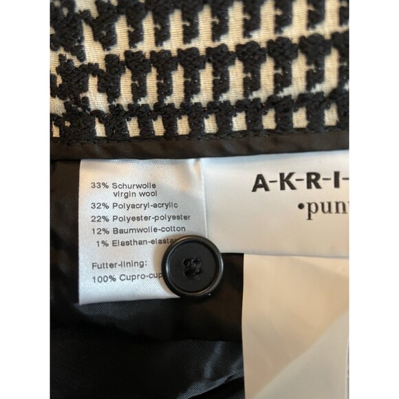 NWT Akris Punto Woman's Black Cashew Houndstooth Trousers With Pockets Size14 - Picture 11 of 15